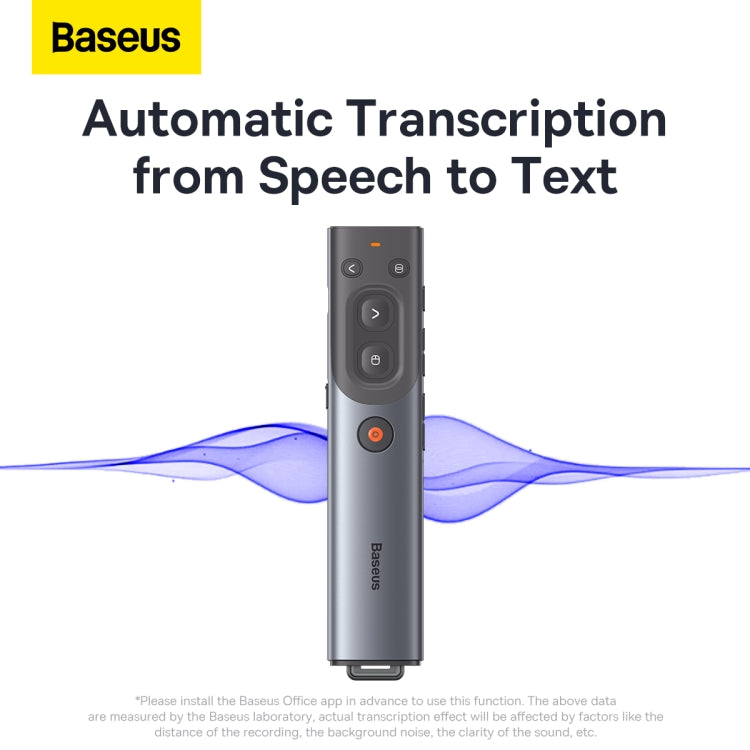 Baseus WKCD020013 Red Laser Wireless Multimedia Presenter Page Turning Pen,Charging Version(Grey) -  by Baseus | Online Shopping South Africa | PMC Jewellery | Buy Now Pay Later Mobicred