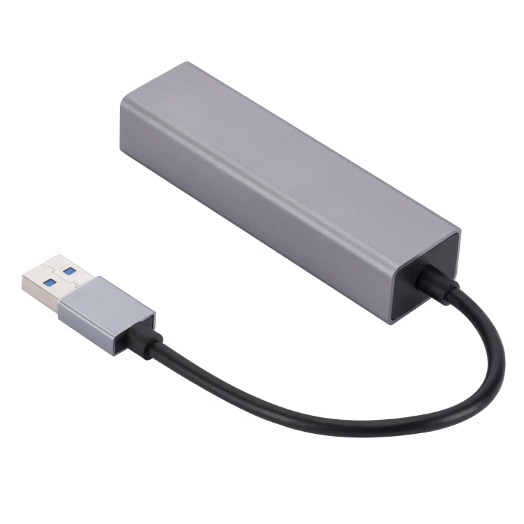 SL-030 USB to Gigabit Ethernet RJ45 & 3 x USB 3.0 Adapter Converter HUB(Grey) - USB HUB by PMC Jewellery | Online Shopping South Africa | PMC Jewellery