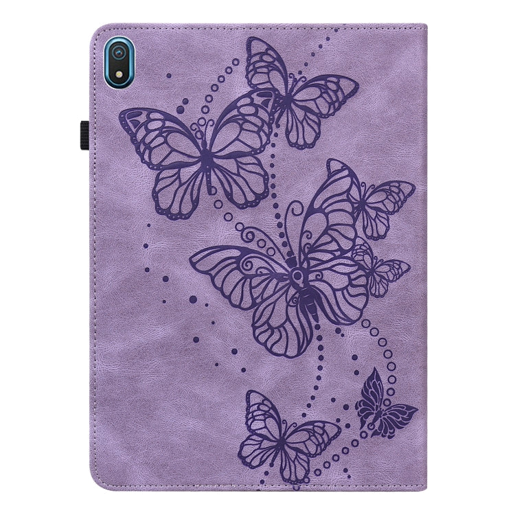 For Nokia T20 10.4 2021 Embossed Butterfly Pattern Leather Tablet Case(Purple) - Nokia by PMC TechLife | Online Shopping South Africa | PMC TechLife | Buy Now Pay Later Mobicred