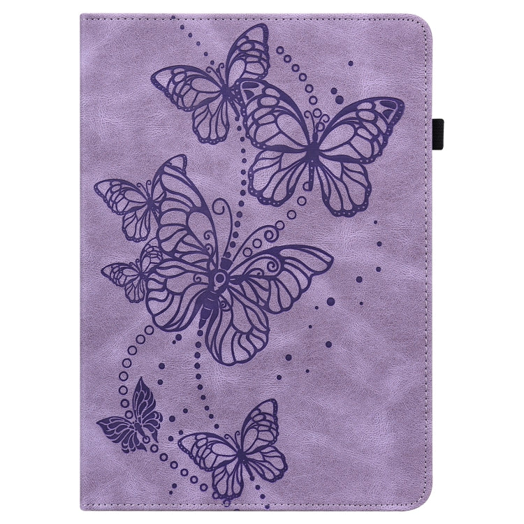 For Nokia T20 10.4 2021 Embossed Butterfly Pattern Leather Tablet Case(Purple) - Nokia by PMC TechLife | Online Shopping South Africa | PMC TechLife | Buy Now Pay Later Mobicred