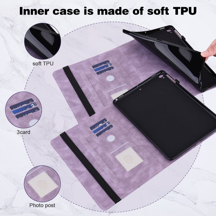For Nokia T20 10.4 2021 Embossed Butterfly Pattern Leather Tablet Case(Purple) - Nokia by PMC TechLife | Online Shopping South Africa | PMC TechLife | Buy Now Pay Later Mobicred