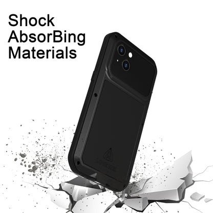 For iPhone 14 LOVE MEI Metal Shockproof Life Waterproof Dustproof Phone Case(Red) - iPhone 14 Cases by LOVE MEI | Online Shopping South Africa | PMC Jewellery