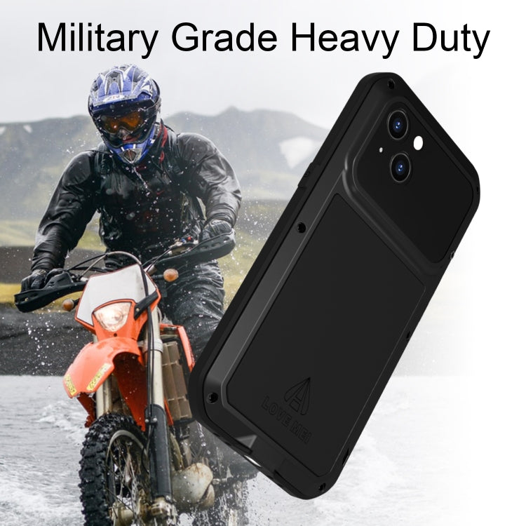 For iPhone 14 LOVE MEI Metal Shockproof Life Waterproof Dustproof Phone Case(Silver) - iPhone 14 Cases by LOVE MEI | Online Shopping South Africa | PMC Jewellery