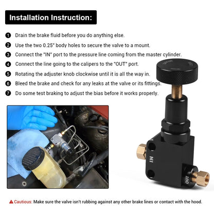 Car Brake Bias Proportioning Valve Pressure Regulator with 1/8-27 NPT Connectors - Brake System by PMC Jewellery | Online Shopping South Africa | PMC Jewellery