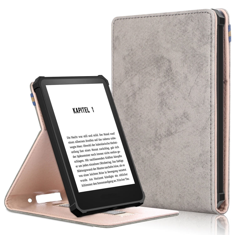 For Amazon Kindle 11th Gen 2022 6.0 inch Marble Cloth Texture Leather Tablet Smart Case(Dark Grey) - Amazon by PMC Jewellery | Online Shopping South Africa | PMC Jewellery | Buy Now Pay Later Mobicred