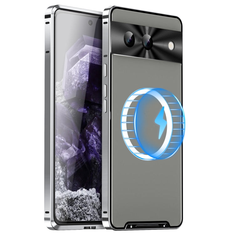 For Google Pixel 8a MagSafe Magnetic Frosted Metal Phone Case(Silver) - Google Cases by PMC TechLife | Online Shopping South Africa | PMC TechLife | Buy Now Pay Later Mobicred
