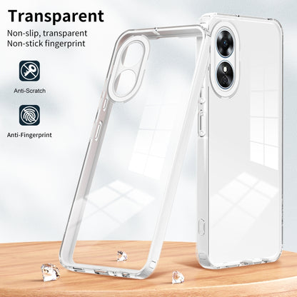 For OPPO A17 4G 3 in 1 Clear TPU Color PC Frame Phone Case(White) - OPPO Cases by PMC Jewellery | Online Shopping South Africa | PMC Jewellery | Buy Now Pay Later Mobicred