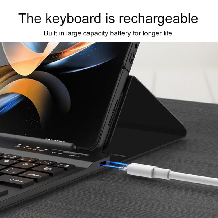 For Samsung Galaxy Z Fold3 5G Magnetic Folding Bluetooth Keyboard Leather Case(Carbon Fiber) - Samsung Keyboard by PMC TechLife | Online Shopping South Africa | PMC TechLife
