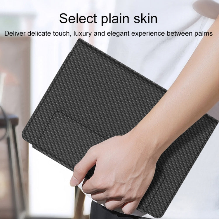 For Samsung Galaxy Z Fold3 5G Magnetic Folding Bluetooth Keyboard Leather Case(Carbon Fiber) - Samsung Keyboard by PMC Jewellery | Online Shopping South Africa | PMC Jewellery