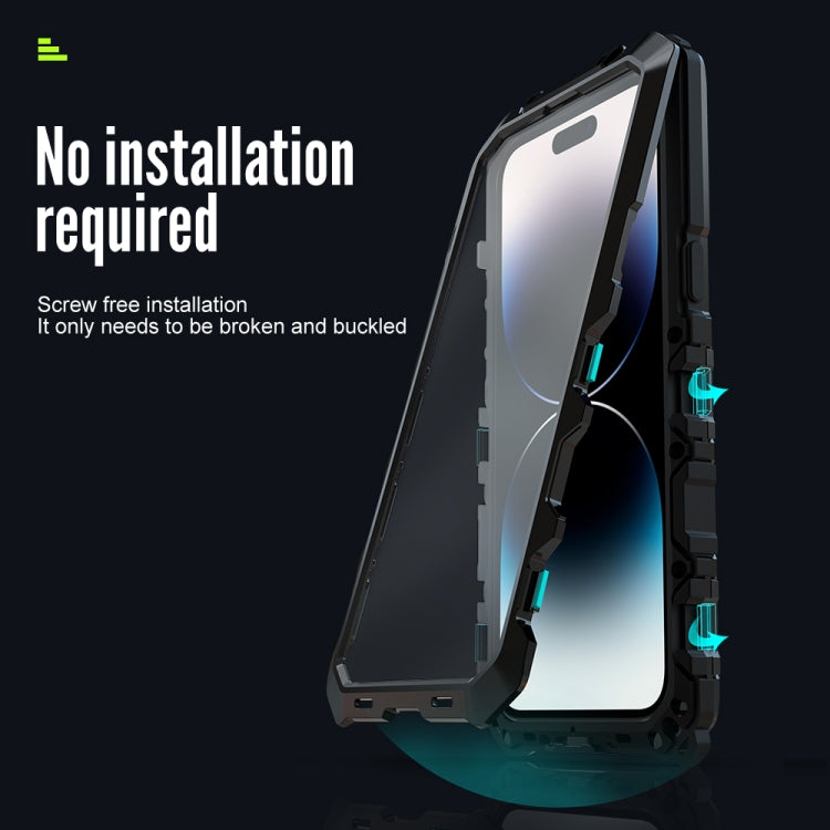 For iPhone 14 R-JUST Life Waterproof Dustproof Shockproof Phone Case(Black) - free shipping - PMC TechLife - Order now!