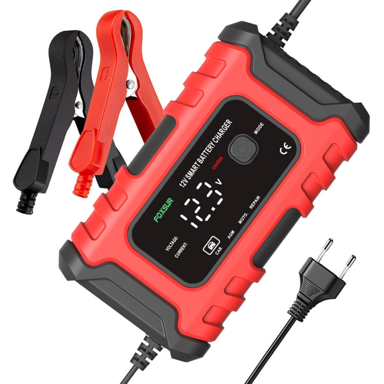 FOXSUR 6A 12V Motorcycle / Car Smart Battery Charger, Plug Type:UK Plug(Red) - free shipping - PMC TechLife - Order now!