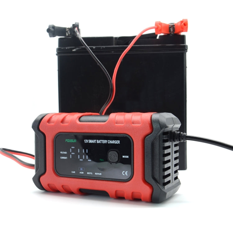 FOXSUR 6A 12V Motorcycle / Car Smart Battery Charger, Plug Type:UK Plug(Red) - free shipping - PMC TechLife - Order now!