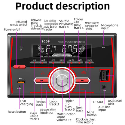 7 Colors Lighting 2 Din Car Radio Bluetooth USB MP3 Player - Car MP3 & MP4 & MP5 by PMC Jewellery | Online Shopping South Africa | PMC Jewellery | Buy Now Pay Later Mobicred