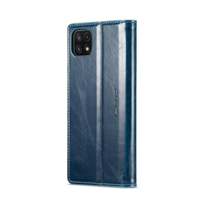 For Samsung Galaxy A22 5G / F42 5G CaseMe 003 Crazy Horse Texture Leather Phone Case(Blue) - Galaxy Phone Cases by CaseMe | Online Shopping South Africa | PMC Jewellery | Buy Now Pay Later Mobicred