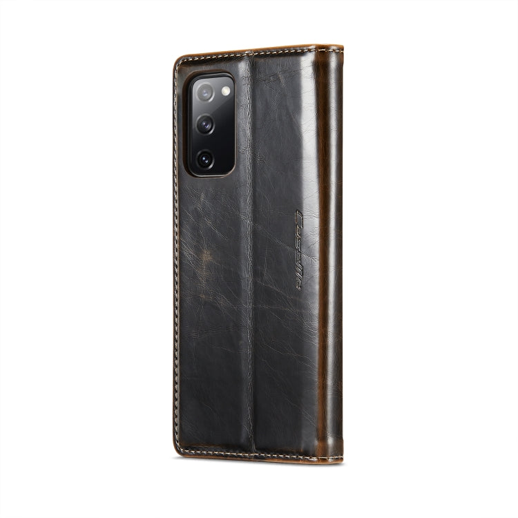 For Samsung Galaxy S20 FE CaseMe 003 Crazy Horse Texture Leather Phone Case(Coffee) - Galaxy Phone Cases by CaseMe | Online Shopping South Africa | PMC Jewellery | Buy Now Pay Later Mobicred