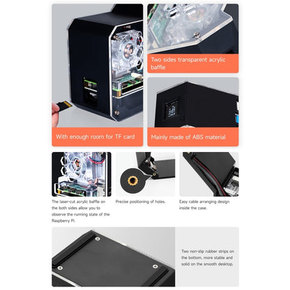 Waveshare Mini Tower NAS Kit for Raspberry Pi 4B Support Up to 2TB M.2 SATA SSD(Black) - Mini PC Accessories by WAVESHARE | Online Shopping South Africa | PMC Jewellery | Buy Now Pay Later Mobicred