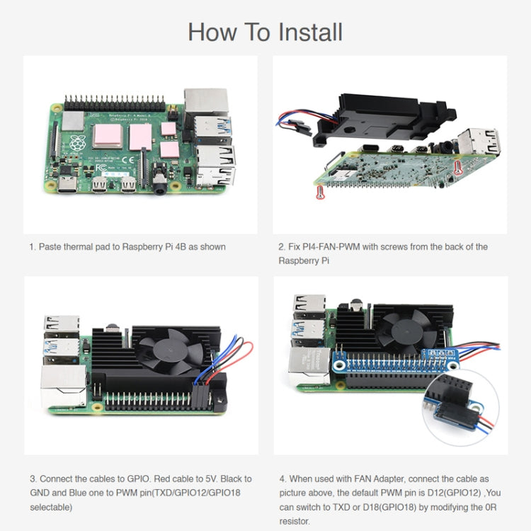 Waveshare Dedicated All-In-One Aluminum Alloy Cooling Fan For Raspberry Pi 4B - Other Accessories by WAVESHARE | Online Shopping South Africa | PMC Jewellery | Buy Now Pay Later Mobicred