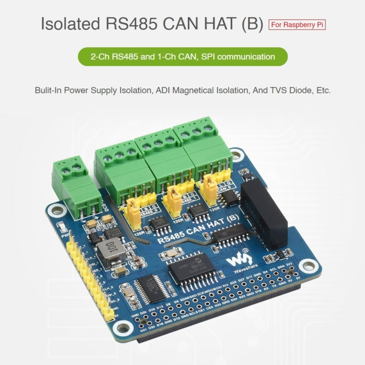 Waveshare Isolated RS485 CAN HAT For Raspberry Pi - free shipping - PMC Jewellery - Order now!