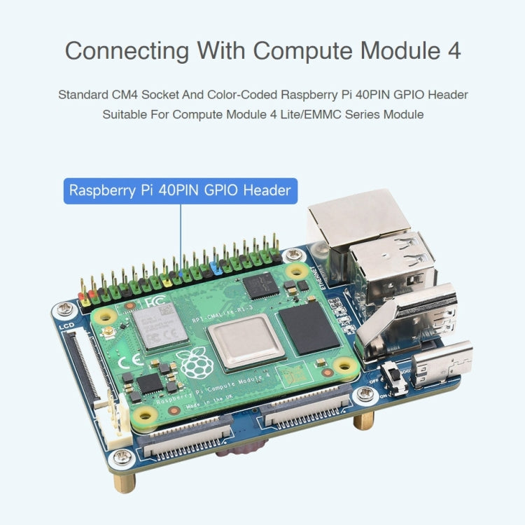 Waveshare Mini Base Board Designed for Raspberry Pi Compute Module 4 - free shipping - PMC Jewellery - Order now!