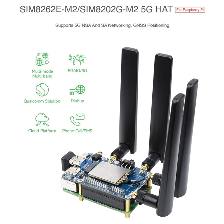 Waveshare SIM8262E-M2/SIM8202G-M2 5G HAT for Raspberry Pi - free shipping - PMC Jewellery - Order now!