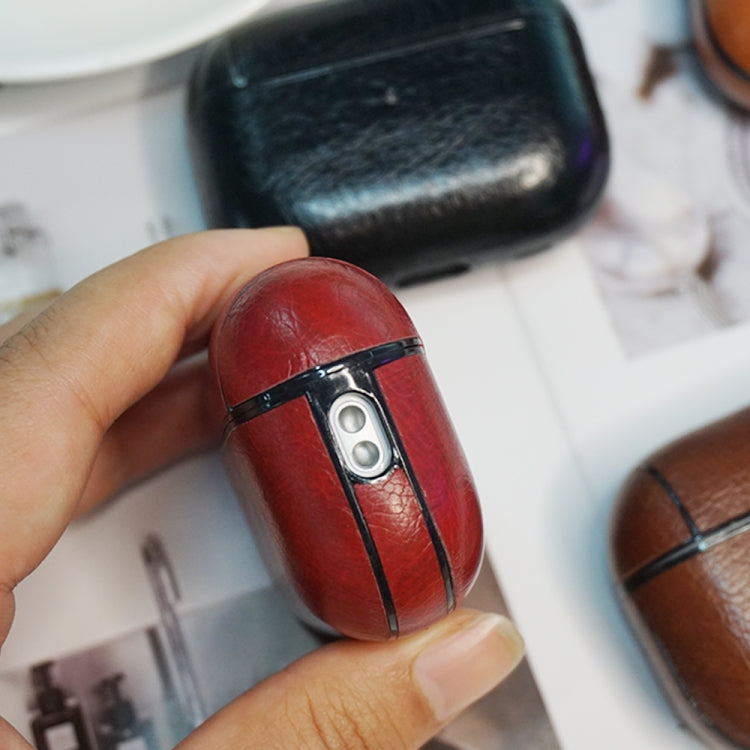 For AirPods Pro 2 Wireless Earphone Leather Shockproof Protective Case with Lanyard(Light Brown) - For AirPods Pro 2 by PMC Jewellery | Online Shopping South Africa | PMC Jewellery | Buy Now Pay Later Mobicred