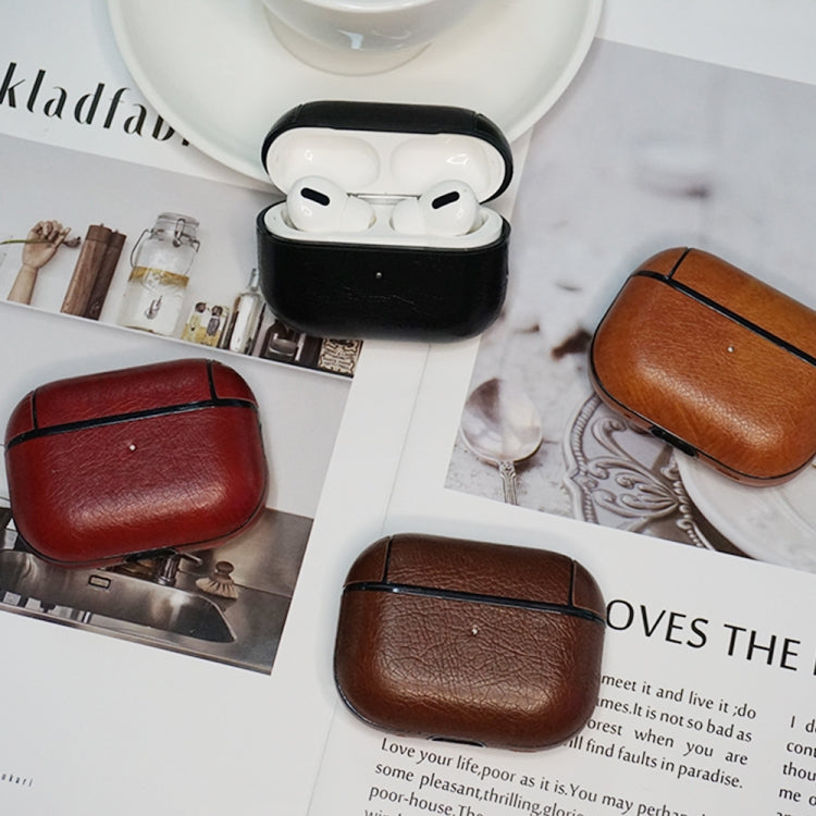 For AirPods Pro 2 Wireless Earphone Leather Shockproof Protective Case with Lanyard(Light Brown) - For AirPods Pro 2 by PMC Jewellery | Online Shopping South Africa | PMC Jewellery | Buy Now Pay Later Mobicred