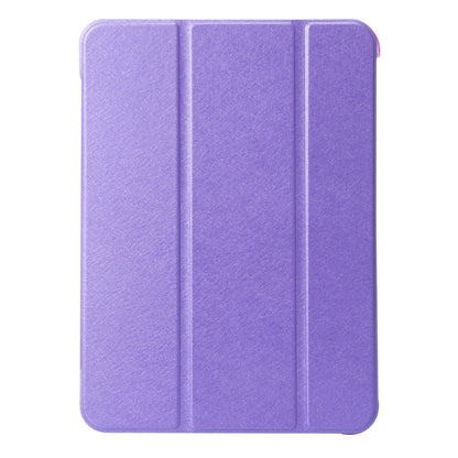 For iPad 10th Gen 10.9 2022 Silk Texture Three-fold Horizontal Flip Leather Tablet Case(Purple) - iPad 10th Gen 10.9 Cases by PMC Jewellery | Online Shopping South Africa | PMC Jewellery