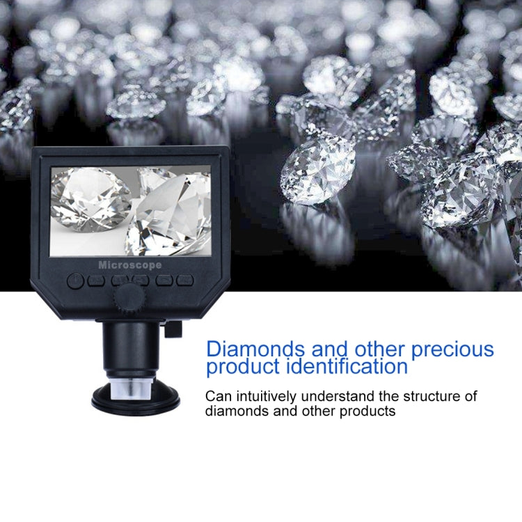 G600 600X 3.6MP 4.3 inch HD LCD Display Portable Digital Microscope, Plug:EU Plug - Digital Microscope by PMC Jewellery | Online Shopping South Africa | PMC Jewellery | Buy Now Pay Later Mobicred