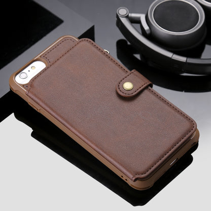 For iPhone 7 Plus / 8 Plus Zipper Shockproof Protective Case with Card Slots & Bracket & Photo Holder & Wallet Function(Coffee) - More iPhone Cases by PMC Jewellery | Online Shopping South Africa | PMC Jewellery