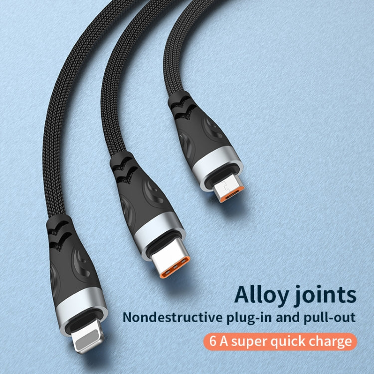ADC-008 100W USB/Type-C to Type-C + 8 Pin + Micro USB Two to Three Fully Compatible Fast Charge Data Cable, Length:2m - Multifunction Cable by PMC Jewellery | Online Shopping South Africa | PMC Jewellery | Buy Now Pay Later Mobicred