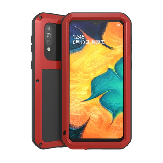 For Galaxy A40s LOVE MEI Metal Shockproof Waterproof Dustproof Protective Case(Red) - Galaxy Phone Cases by LOVE MEI | Online Shopping South Africa | PMC Jewellery