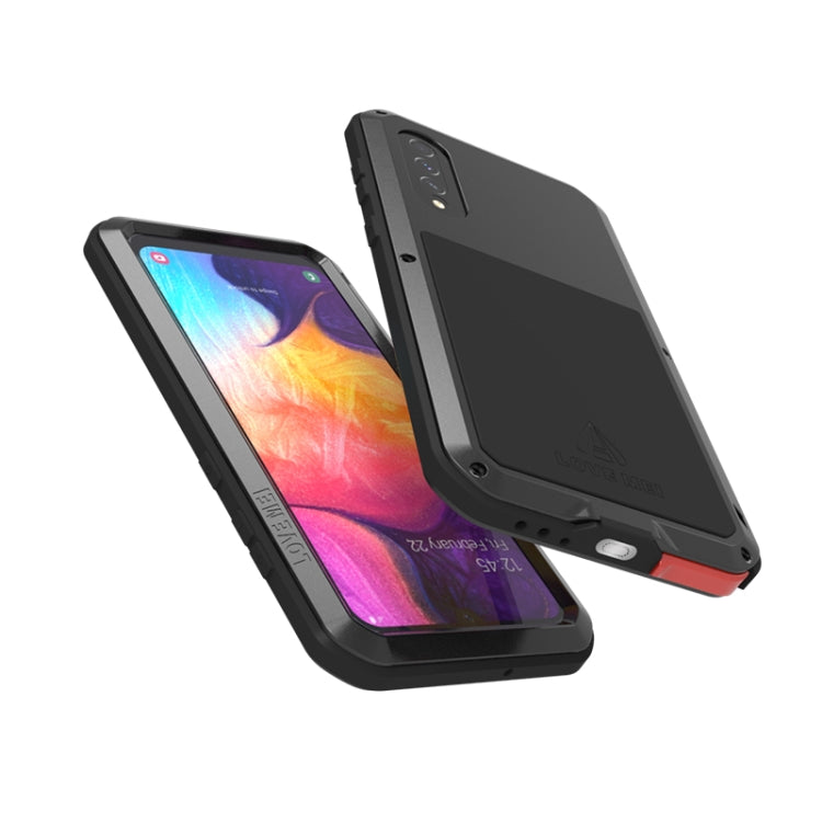 For Galaxy A50 LOVE MEI Metal Shockproof Waterproof Dustproof Protective Case(Black) - Galaxy Phone Cases by LOVE MEI | Online Shopping South Africa | PMC Jewellery