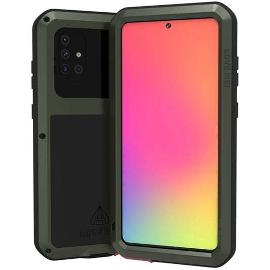 For Galaxy A71 LOVE MEI Metal Shockproof Waterproof Dustproof Protective Case(Army Green) - Galaxy Phone Cases by LOVE MEI | Online Shopping South Africa | PMC Jewellery | Buy Now Pay Later Mobicred