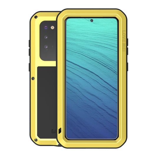 For Galaxy S20 LOVE MEI Metal Shockproof Waterproof Dustproof Protective Case(Yellow) - Galaxy Phone Cases by LOVE MEI | Online Shopping South Africa | PMC Jewellery | Buy Now Pay Later Mobicred