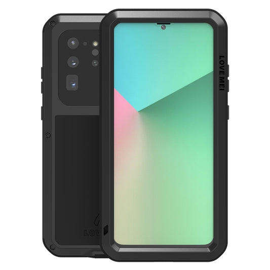 For Galaxy S20 Ultra LOVE MEI Metal Shockproof Waterproof Dustproof Protective Case(Black) - Galaxy Phone Cases by LOVE MEI | Online Shopping South Africa | PMC Jewellery | Buy Now Pay Later Mobicred