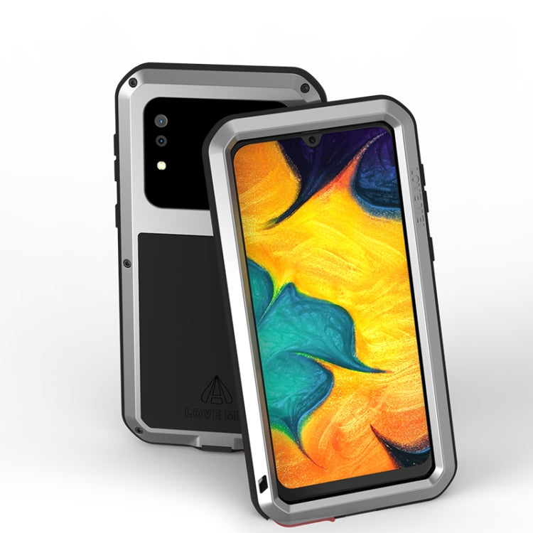 For Galaxy A30 LOVE MEI Metal Shockproof Waterproof Dustproof Protective Case(Silver) - Galaxy Phone Cases by LOVE MEI | Online Shopping South Africa | PMC Jewellery