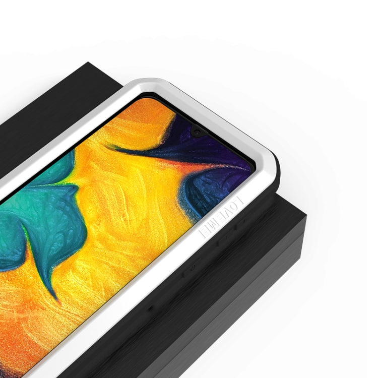 For Galaxy A30 LOVE MEI Metal Shockproof Waterproof Dustproof Protective Case(White) - free shipping - PMC TechLife - Order now!