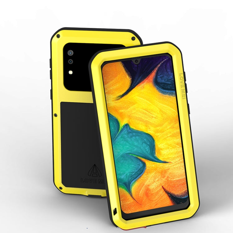 For Galaxy A30 LOVE MEI Metal Shockproof Waterproof Dustproof Protective Case(Yellow) - Galaxy Phone Cases by LOVE MEI | Online Shopping South Africa | PMC Jewellery