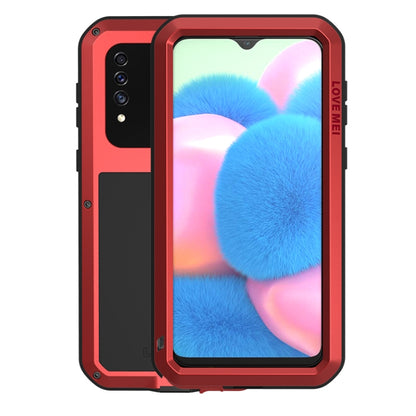 For Galaxy A30s LOVE MEI Metal Shockproof Waterproof Dustproof Protective Case(Red) - Galaxy Phone Cases by LOVE MEI | Online Shopping South Africa | PMC Jewellery | Buy Now Pay Later Mobicred