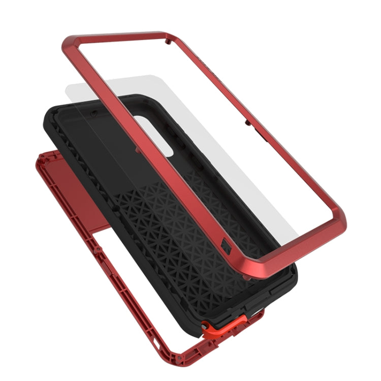 For Galaxy A50s LOVE MEI Metal Shockproof Waterproof Dustproof Protective Case(Red) - Galaxy Phone Cases by LOVE MEI | Online Shopping South Africa | PMC Jewellery