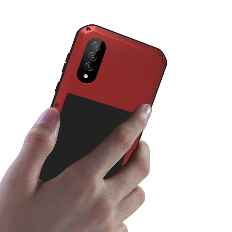 For Galaxy A50s LOVE MEI Metal Shockproof Waterproof Dustproof Protective Case(Red) - Galaxy Phone Cases by LOVE MEI | Online Shopping South Africa | PMC Jewellery | Buy Now Pay Later Mobicred