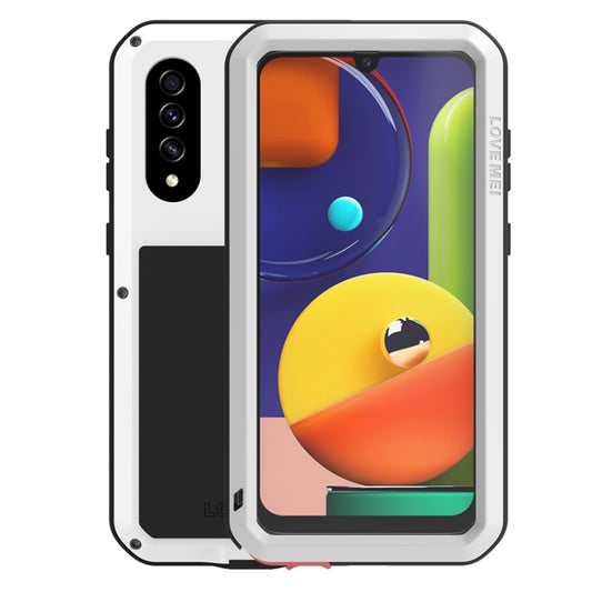 For Galaxy A50s LOVE MEI Metal Shockproof Waterproof Dustproof Protective Case(White) - Galaxy Phone Cases by LOVE MEI | Online Shopping South Africa | PMC Jewellery | Buy Now Pay Later Mobicred