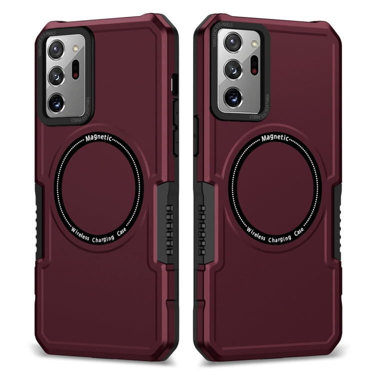 For Samsung Galaxy Note20 Ultra MagSafe Shockproof Armor Phone Case(Wine Red) - Galaxy Phone Cases by PMC TechLife | Online Shopping South Africa | PMC TechLife