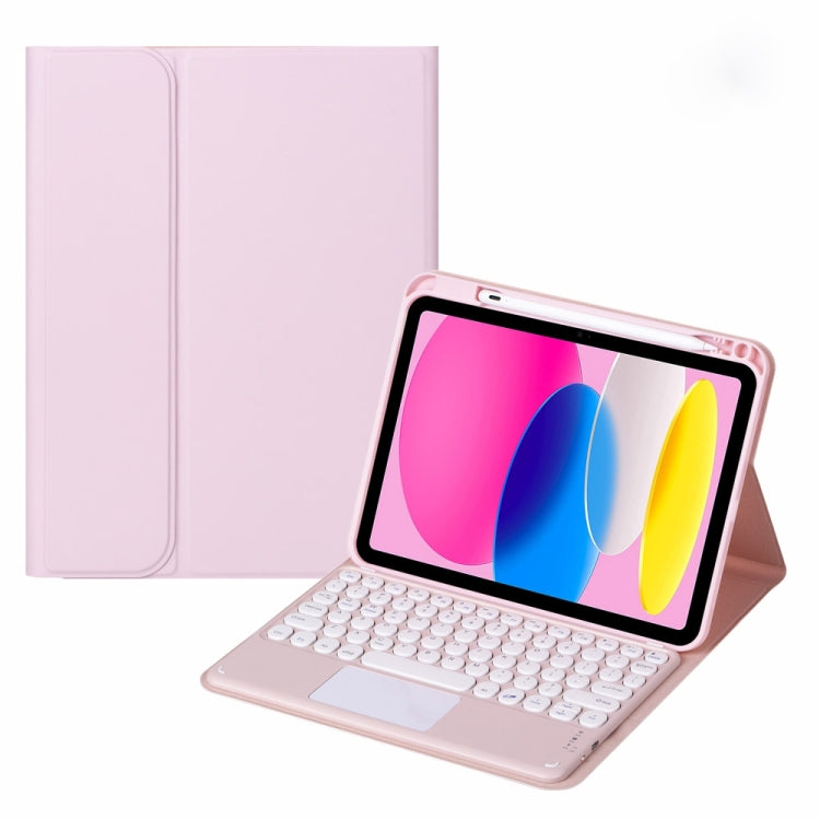 For iPad 10th Gen 10.9 2022 SA-10C Bluetooth Touch Keyboard Leather Tablet Case with Pen Slot(Pink) - Universal by PMC TechLife | Online Shopping South Africa | PMC TechLife