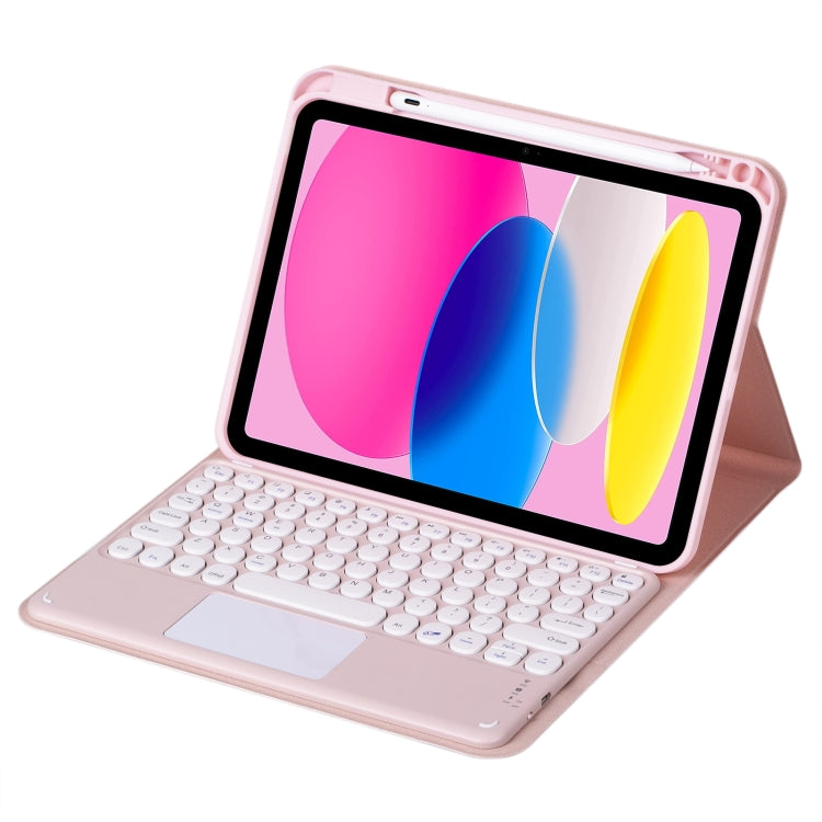 For iPad 10th Gen 10.9 2022 SA-10C Bluetooth Touch Keyboard Leather Tablet Case with Pen Slot(Pink) - Universal by PMC Jewellery | Online Shopping South Africa | PMC Jewellery