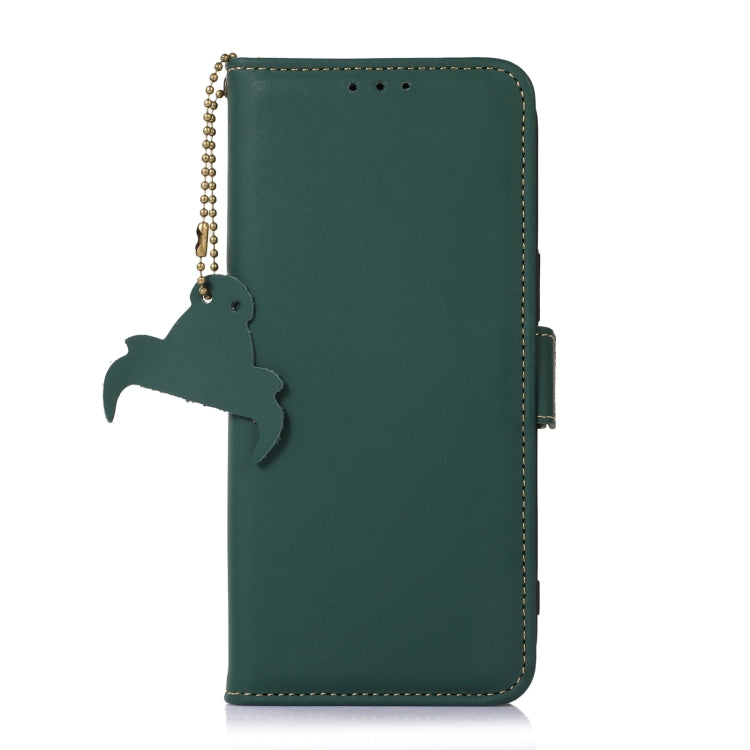 For Google Pixel 7 Genuine Leather Magnetic RFID Leather Phone Case(Green) - Google Cases by PMC TechLife | Online Shopping South Africa | PMC TechLife | Buy Now Pay Later Mobicred