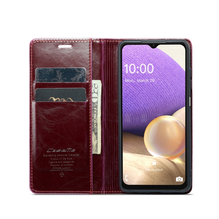 For Samsung Galaxy A32 5G／M32 5G CaseMe 003 Crazy Horse Texture Leather Phone Case(Wine Red) - Galaxy Phone Cases by CaseMe | Online Shopping South Africa | PMC Jewellery | Buy Now Pay Later Mobicred