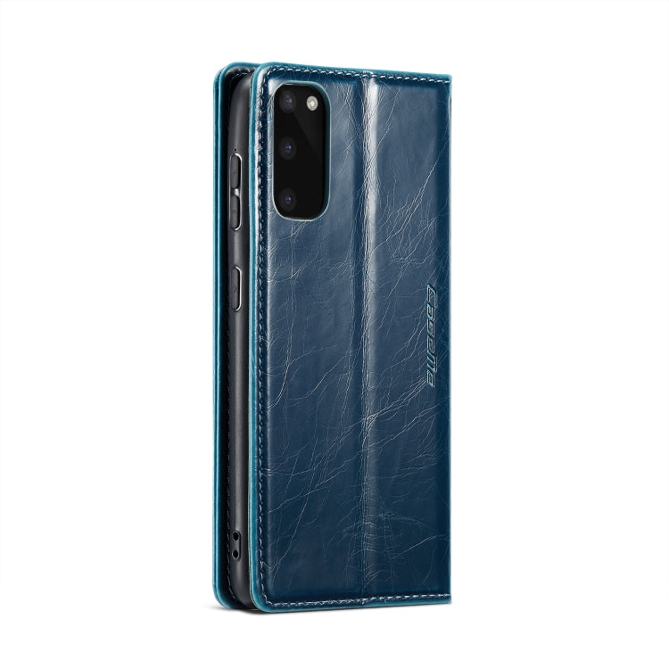 For Samsung Galaxy S20 CaseMe 003 Crazy Horse Texture Leather Phone Case(Blue) - Galaxy Phone Cases by CaseMe | Online Shopping South Africa | PMC Jewellery | Buy Now Pay Later Mobicred