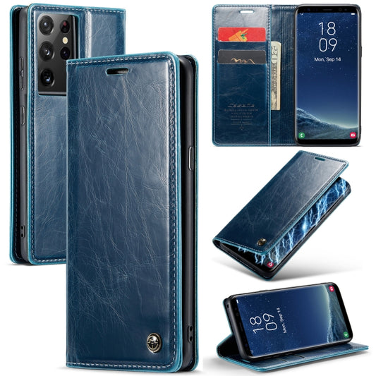 For Samsung Galaxy S8 CaseMe 003 Crazy Horse Texture Leather Phone Case(Blue) - Galaxy Phone Cases by CaseMe | Online Shopping South Africa | PMC Jewellery | Buy Now Pay Later Mobicred