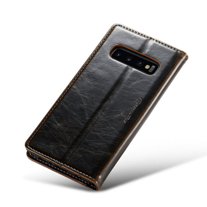 For Samsung Galaxy S10+ CaseMe 003 Crazy Horse Texture Leather Phone Case(Coffee) - Galaxy Phone Cases by CaseMe | Online Shopping South Africa | PMC Jewellery | Buy Now Pay Later Mobicred